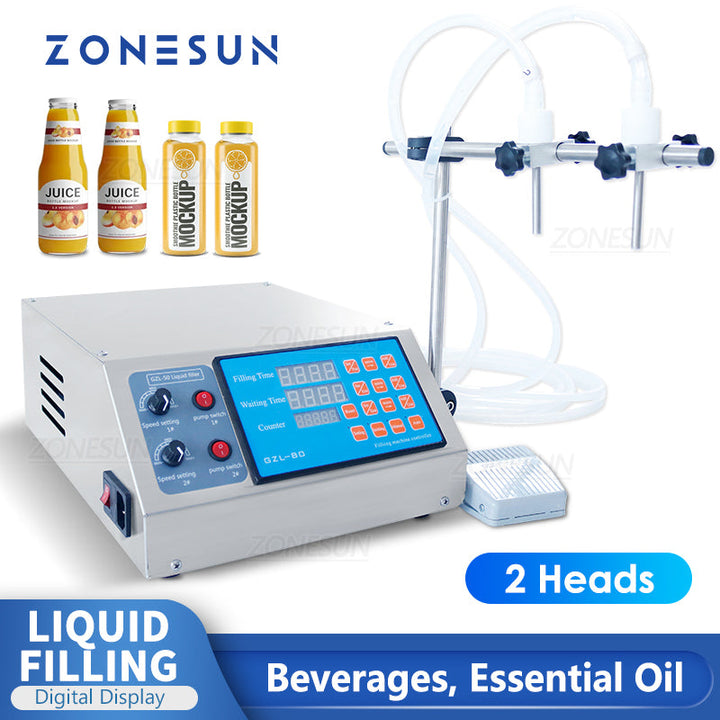 ZONESUN ZS-YTDP2 Electric 2 Nozzles Diaphragm Pump Liquid Filling Machine