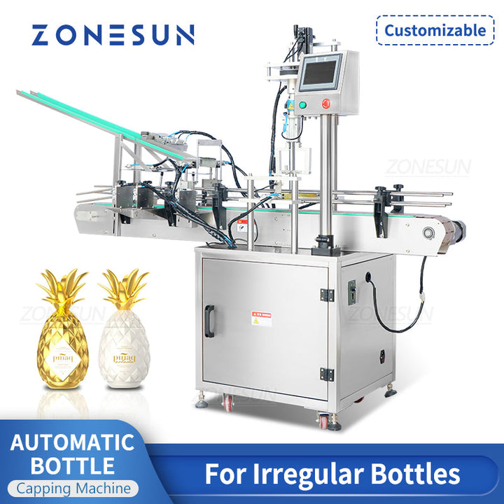 ZONESUN ZS-XG440F Máquina Tapadora de Botellas Irregulares Personalizada Automática 