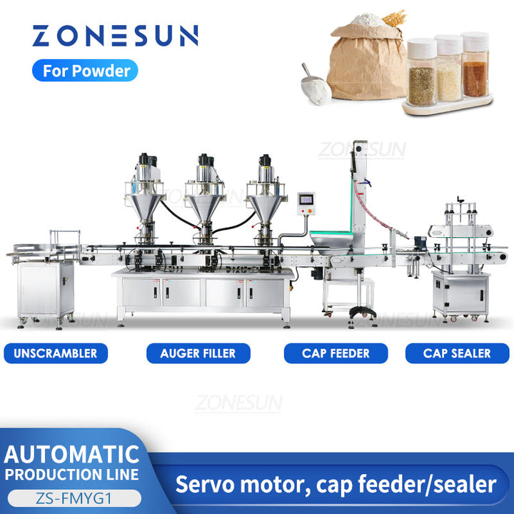 ZONESUN ZS-FMYG1 Automatic Auger Powder Filling & Capping Line