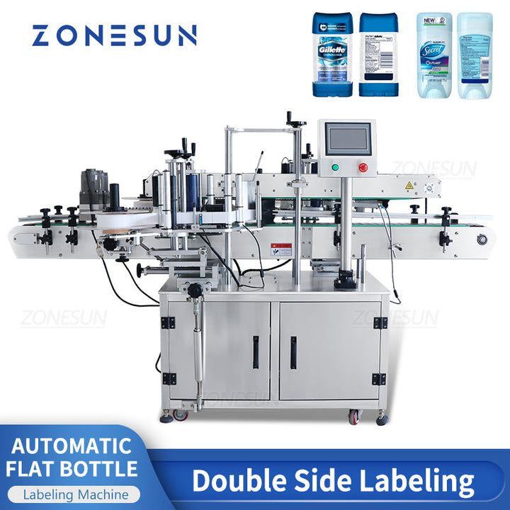ZONESUN ZS-TB301 Automatic Double Label in Single Side Square Bottle Double Sides Labeling Machine