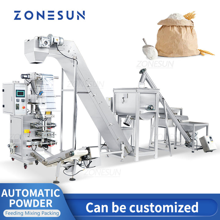 Zonesun ZS-FAL180X6 Automatic Powder Mixing Feeding Filling Sealing Production Line