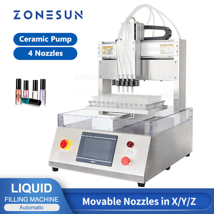 ZONESUN ZS-XYZ4 Ceramic Plunger Pump Reagent Tube Small Volume Precision Filling Machine