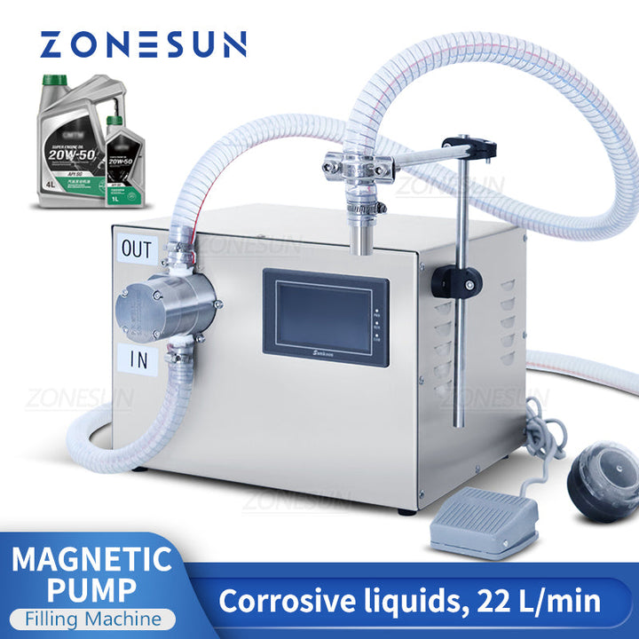 ZONESUN ZS-G25A Semi-automatic High Flow Rate Magnetic Pump Corrosive  Liquid Filling Machine