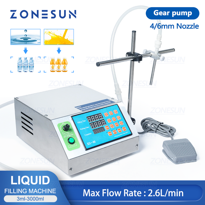 ZONESUN ZS-YTGP1 Semi-automatic Gear Pump Liquid Filling Machine