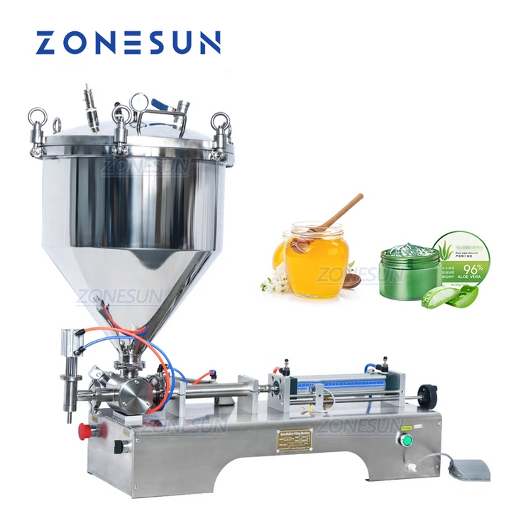 ZONESUN ZS-GTP1 Semi-Automatic Pressurized Paste Filling Machine for Thick Liquids