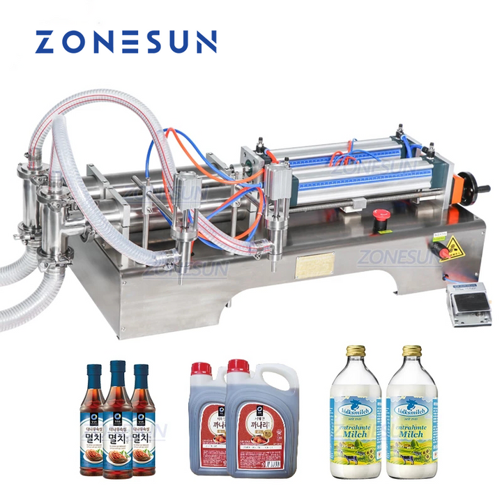 ZONESUN ZS-YT2P  Full Pneumatic 2 Nozzles Liquid Filling Machine