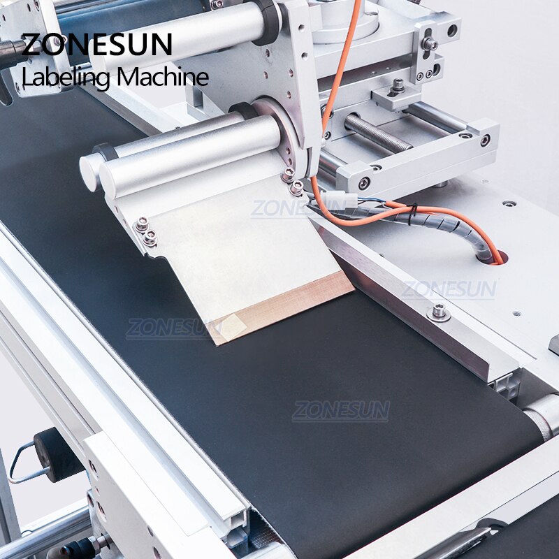 Labeller Encoder Splitter Box ZONESUN Automatic Labeling Machine Double Side Container Top & Bottom ...