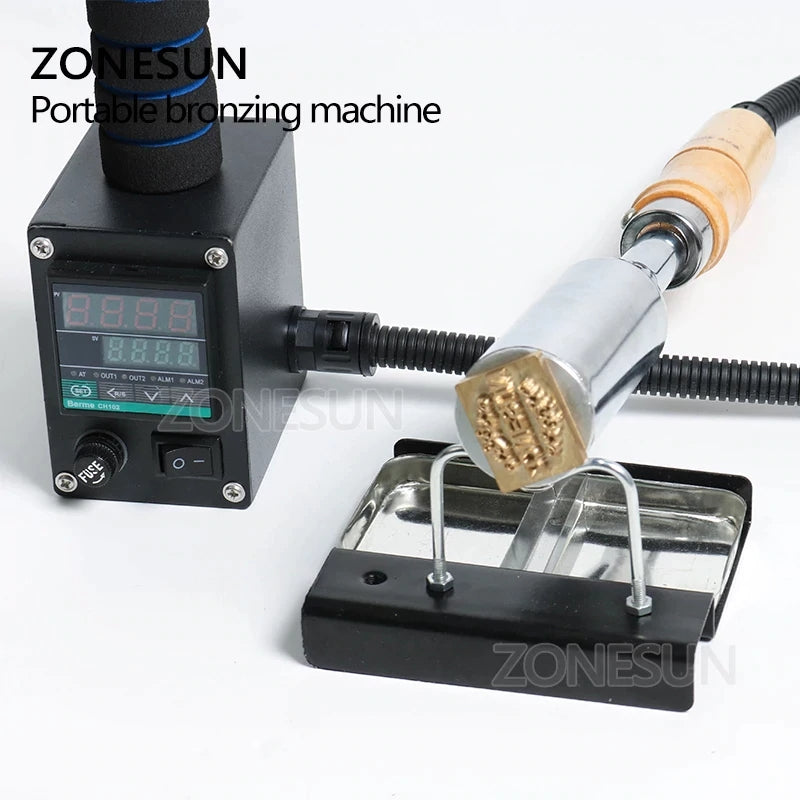 ZONESUN ZS-H57 Handheld Leather Wood Paper LOGO PVC Hot Foil Stamping ...