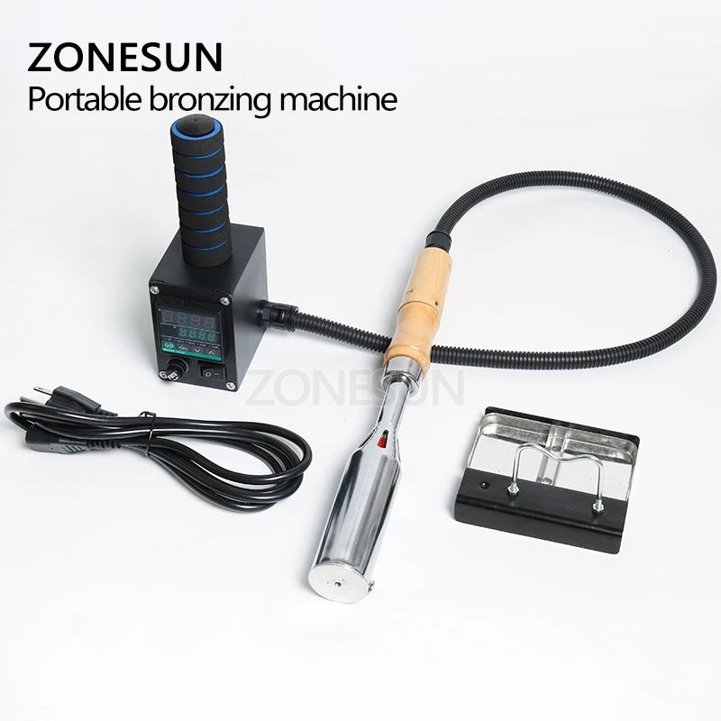 ZONESUN ZS-H57 Handheld Leather Wood Paper LOGO PVC Hot Foil Stamping ...